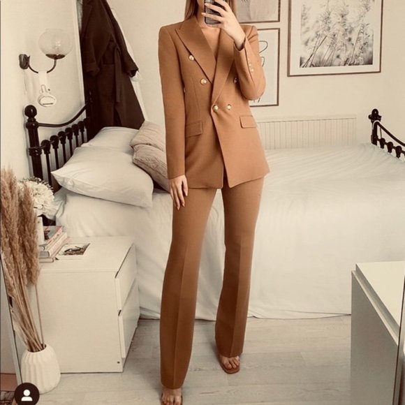 ZARA FLARED PANTS Camel 8135/703 BLOGGER FAVE - Picture 6 of 9